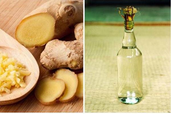 Trị hôi nách bằng gừng và rượu trắng